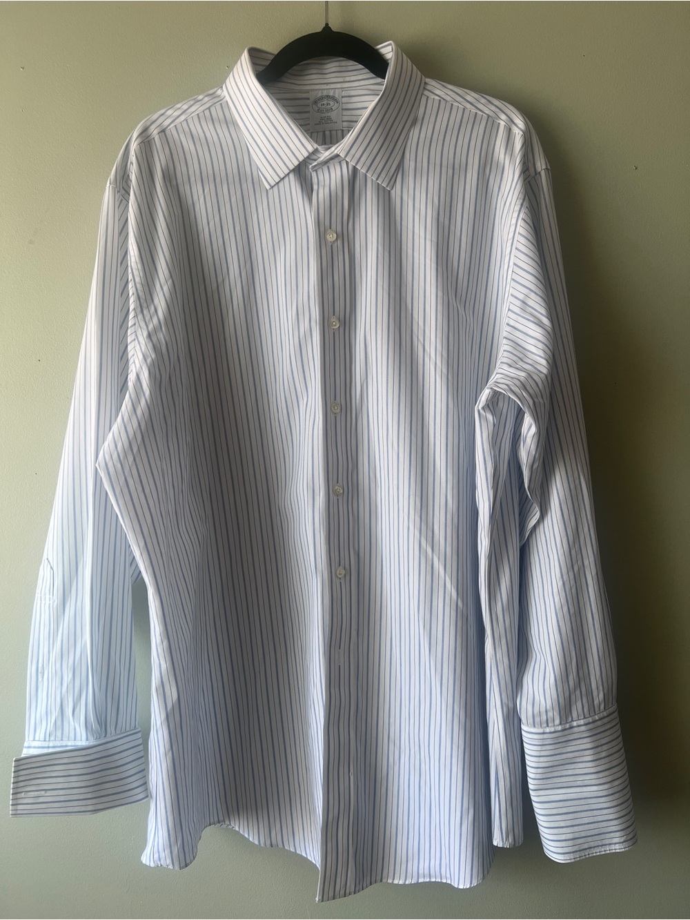 Brooks Brothers Light Blue Stripe Dress Shirt - French Cuffs Size XXL NWOT